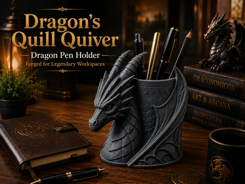 Dragons Quill Quiver - Dragon Pen Holder