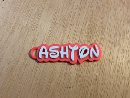 Disney Style font Ashton keychain