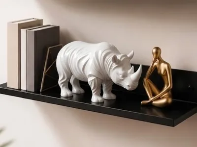 Modern Art Rhino – Geometric Style Figurine