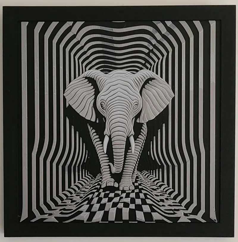 Optical Elephant - Filament Painting