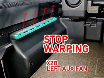 X2D Left Auxiliary Fan Diffuser | Stop Warping !