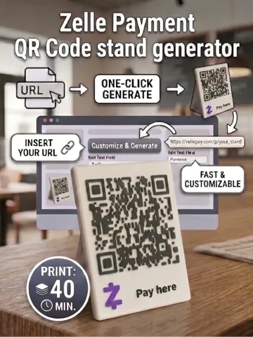 Soporte: Parametric Zelle payment QR Code Stand — vista de referencia 2