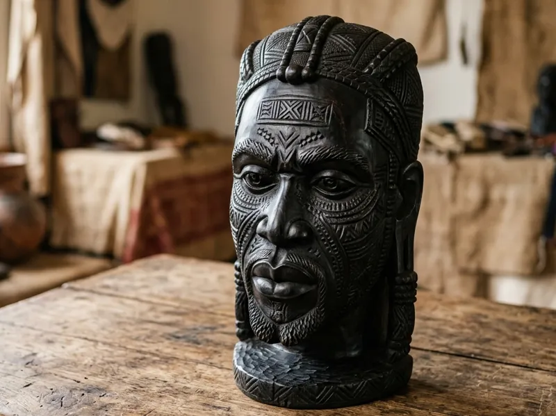 The Tribal Chieftain - African Art Male Bust