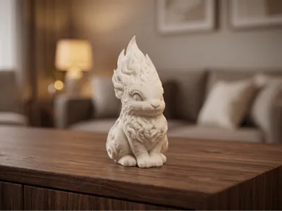 Flame Bunny Figure - Cute Fantasy Flame Rabbit