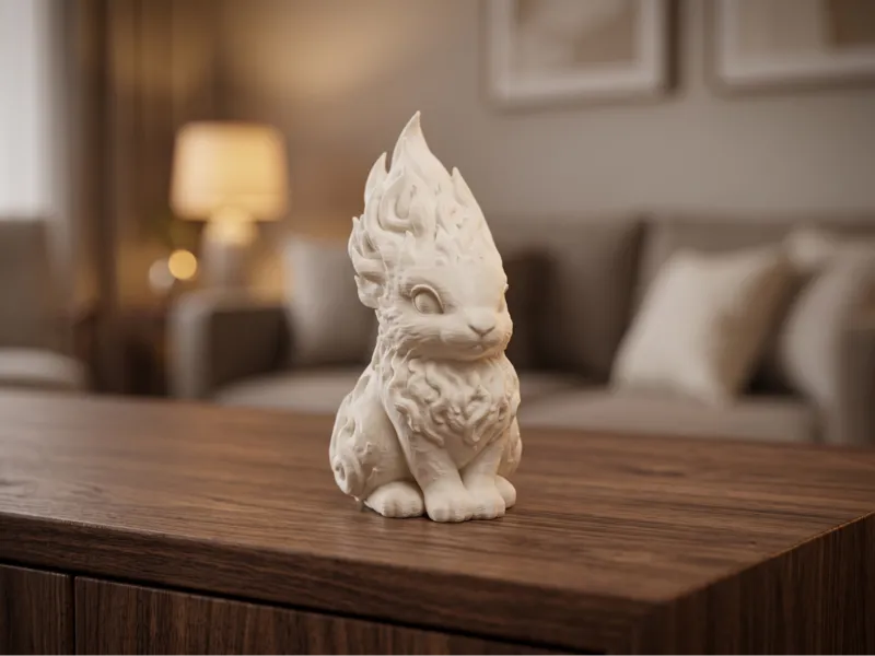 Flame Bunny Figure - Cute Fantasy Flame Rabbit