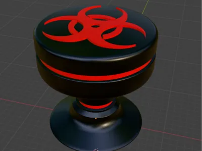 Cabinet Drawer Knob - BioHazard logo