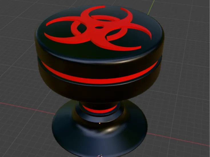 Cabinet Drawer Knob - BioHazard logo