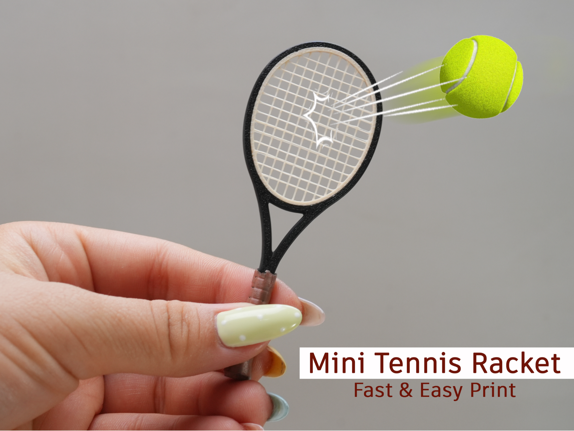 Mini Tennis Racket | Fast & Easy Print