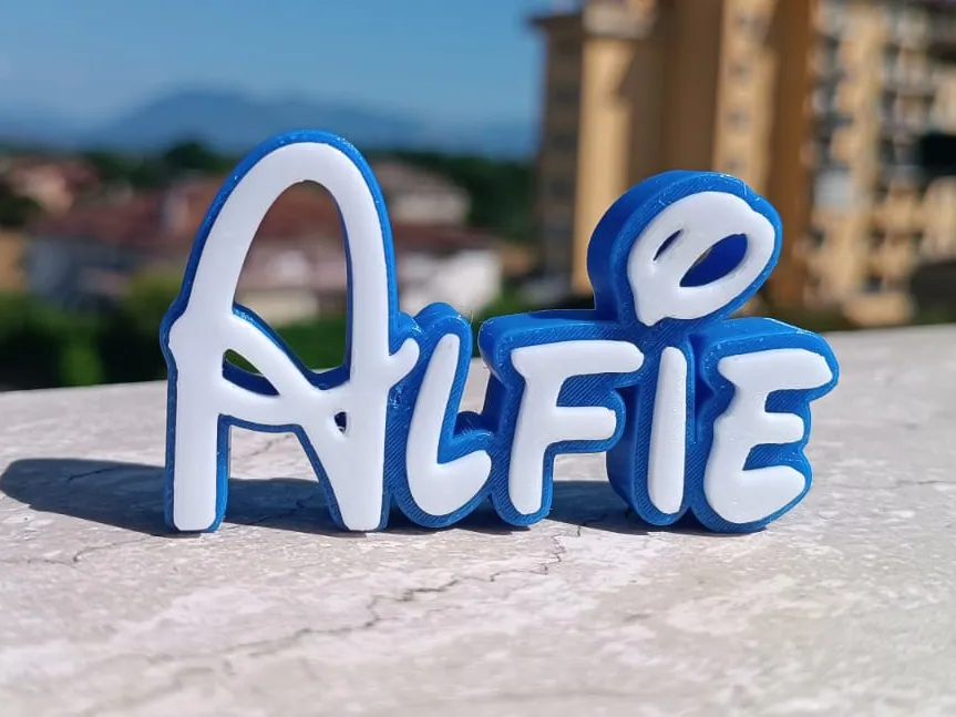 Alfie Disney Name Sign Decorate Room child Birth - Free 3D Print Model ...