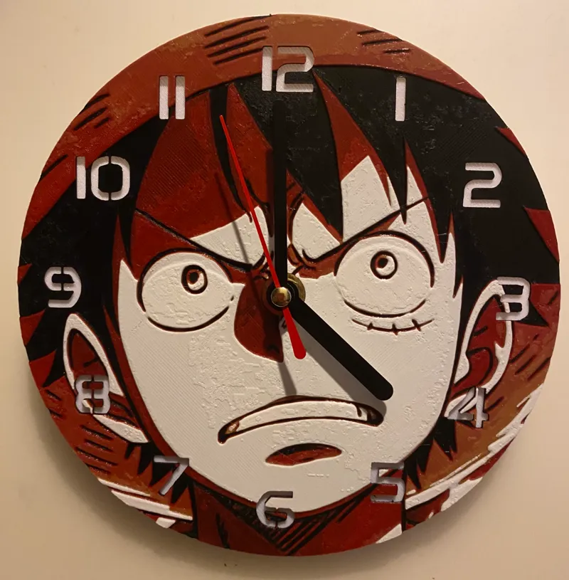 Monkey D Luffy Clock - HueForge