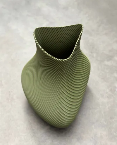 Abstract ribbed vase