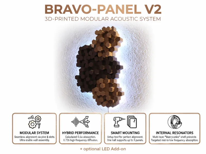 BRAVO-Panel V2(modular acoustic system, Wall Art) 