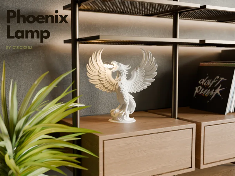 Phoenix Lamp - Flameborn Sculpture