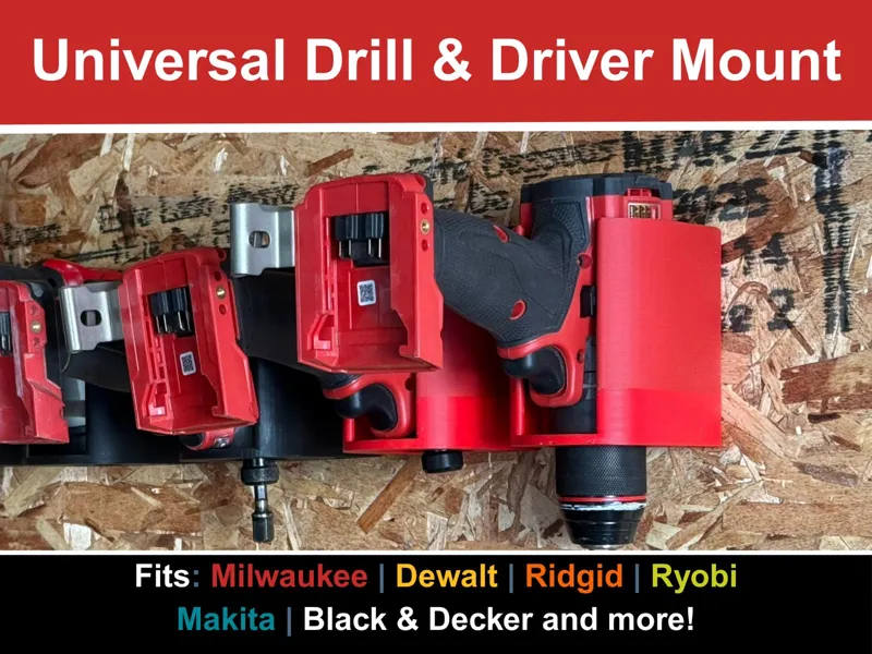 Universal Drill & Impact Driver Wall Mount Holder 