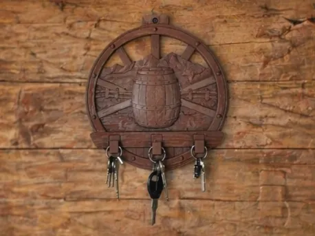 Western Decor Barrel Wagon Wheel Key Holder Hooks!