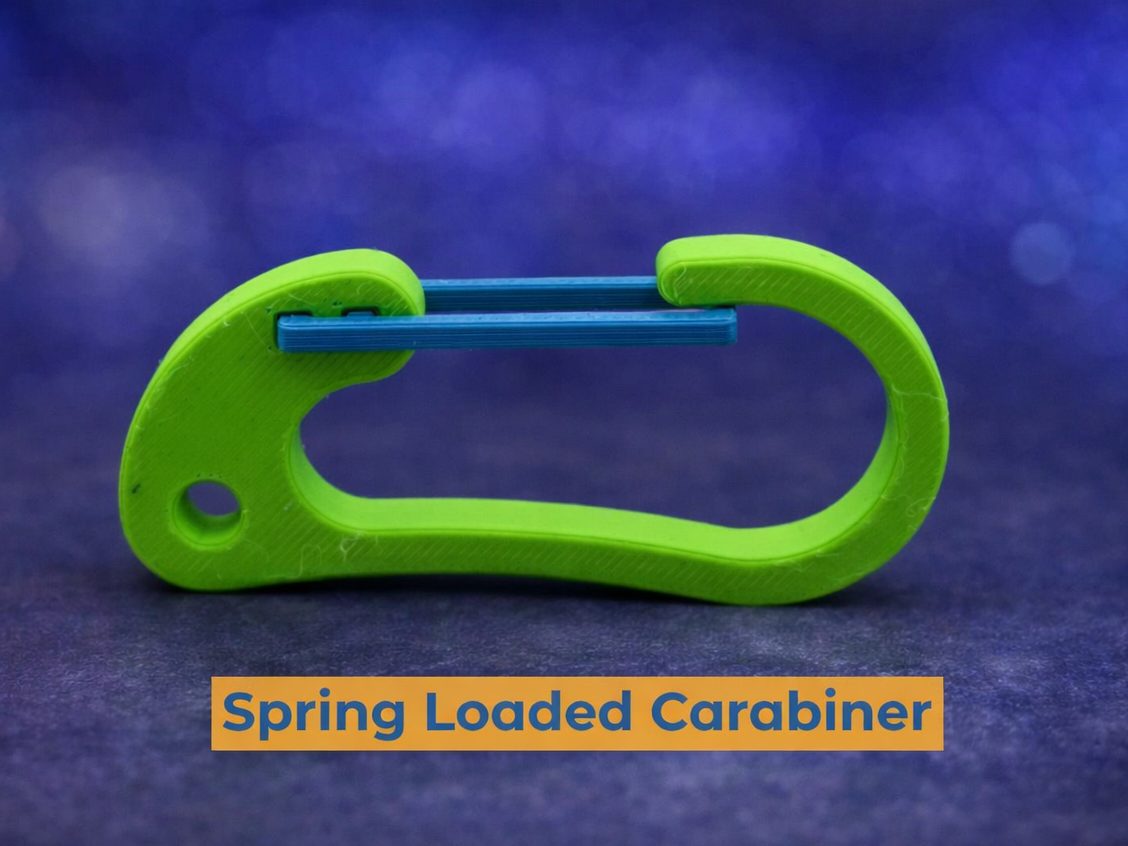 Spring loaded carabiner