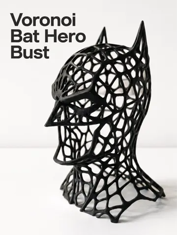 Figura decorativa: Voronoi Bat Hero Bust – Modern Superhero Sculpture — vista de referencia 2