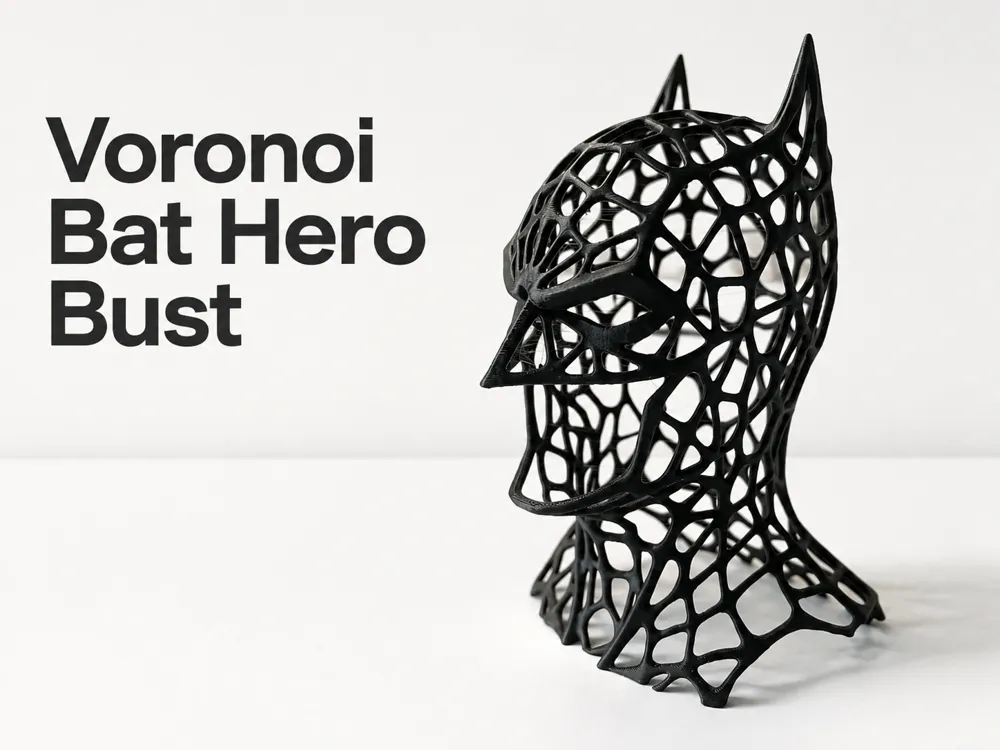 Figura decorativa: Voronoi Bat Hero Bust – Modern Superhero Sculpture. Referencia del modelo original.