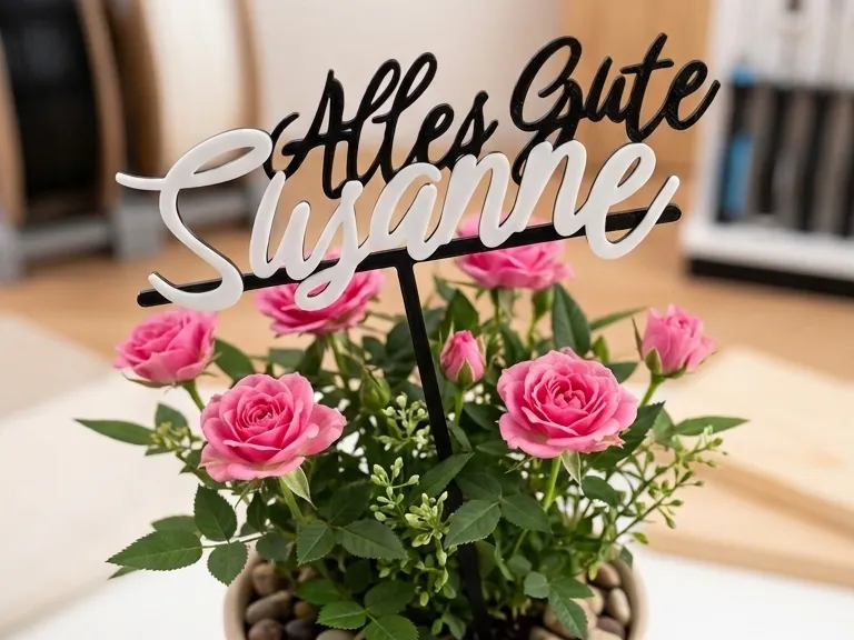 Anpassbarer Blumenstecker & Geschenkanhänger