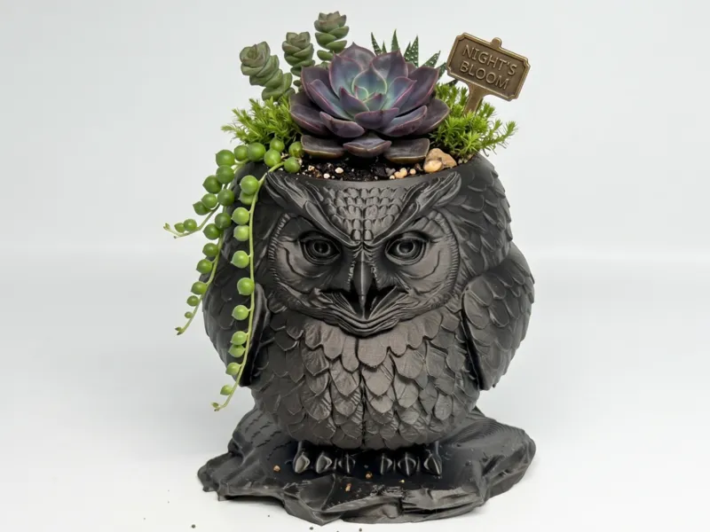 El guardián de tus plantas: Macetero búho en 3D