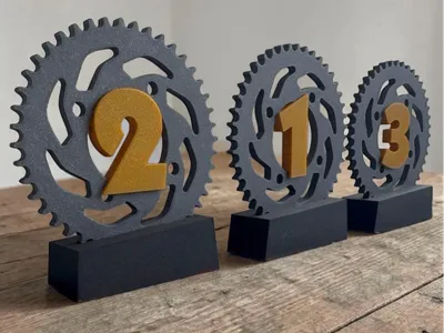 Motorcycle Podium Trophy Set Easy Printing 