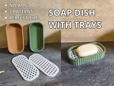 Soap dish Modern style, 2 patern trays