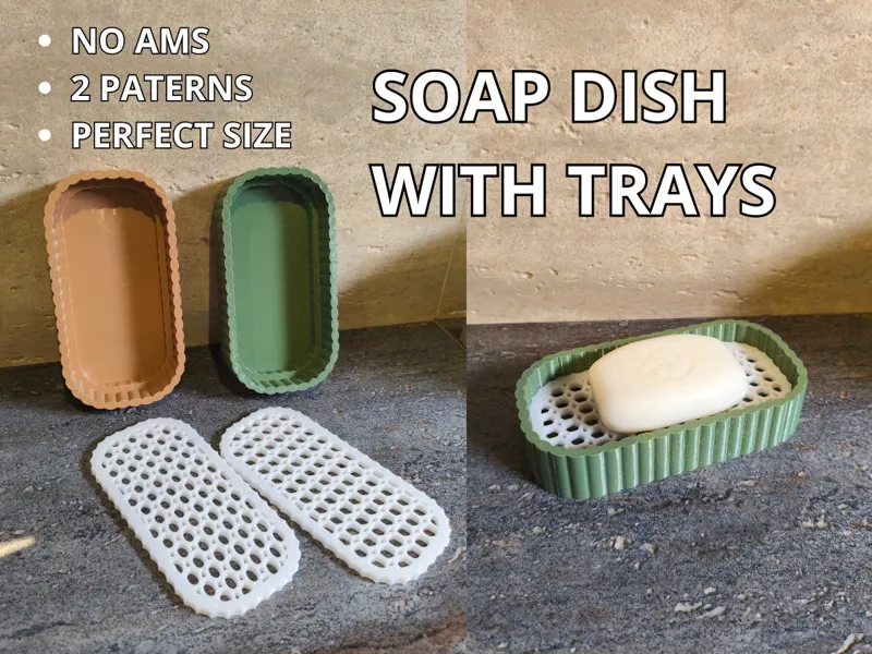 Soap dish Modern style, 2 patern trays