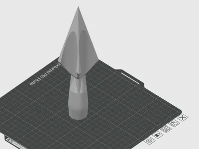 diamond shaped spear head with dulled tip