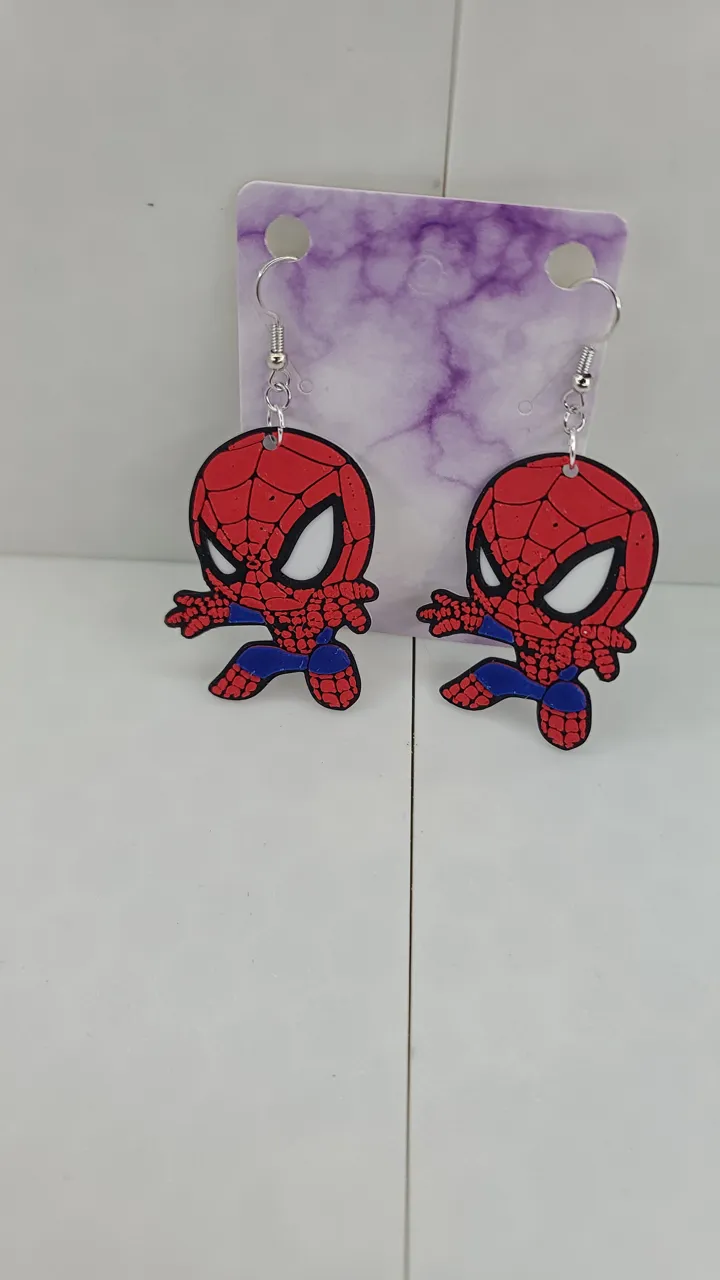 3 Spiderman Earrings/ Keychains view 4