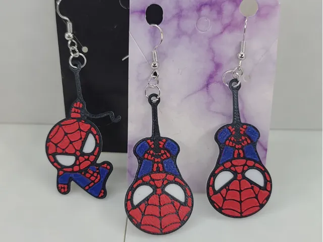 3 Spiderman Earrings/ Keychains
