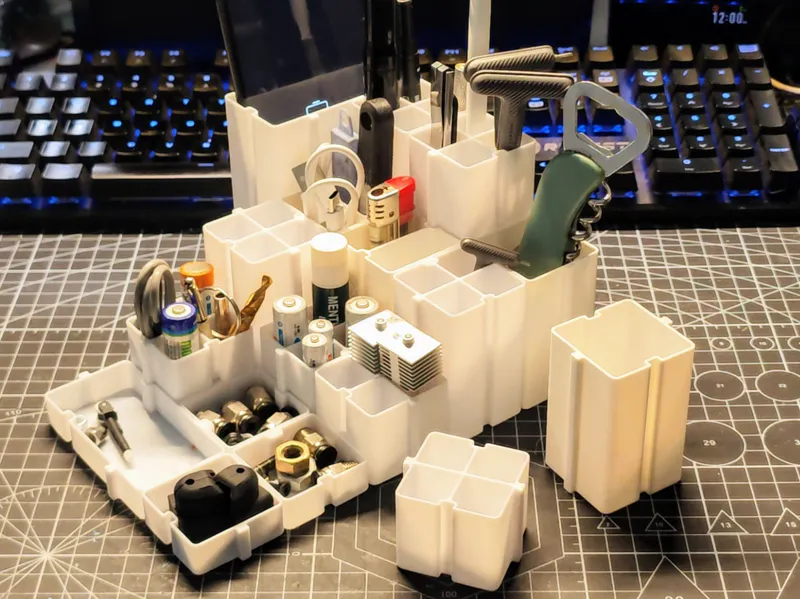 Modular Connectable Pen Holder/Storage Box Cabinet