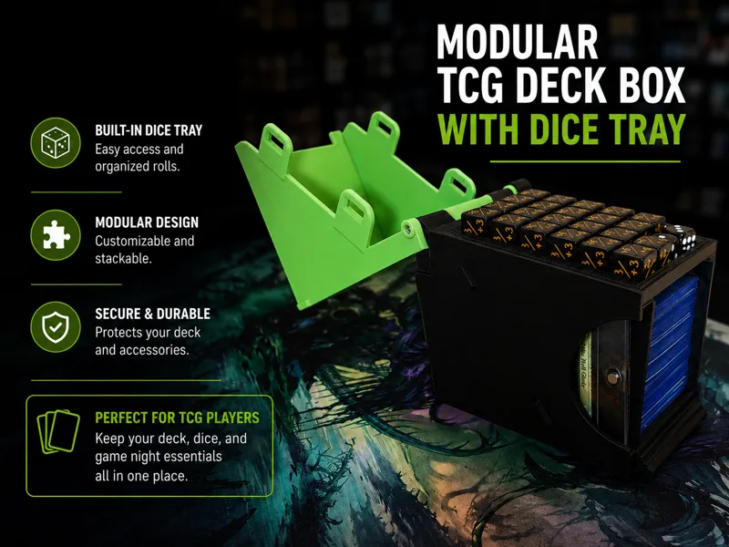 Modular TCG Deck Box with Dice Tray