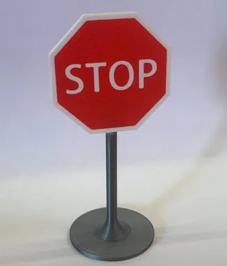 Stop sign with pole