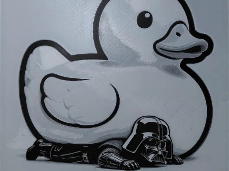 Chibi Vader with a rubber duck