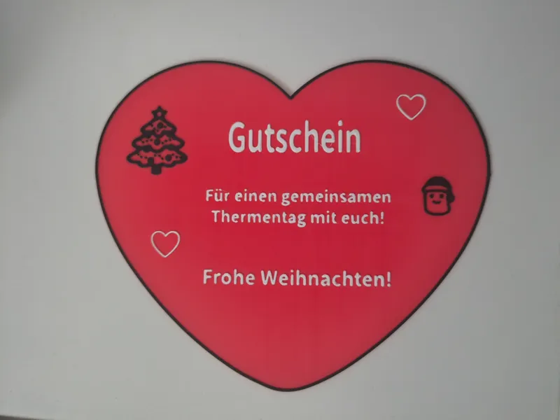 Herz Gutschein für einen gemeinsamen Thermentag