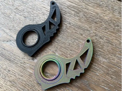 keyrambit keychain fidget spinner (print in place)