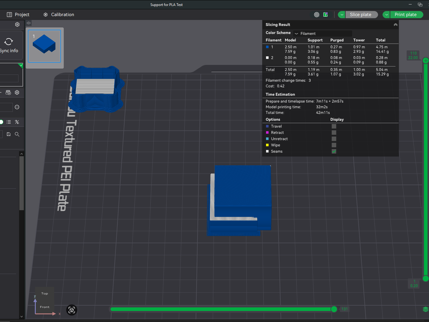 Support for PLA Test