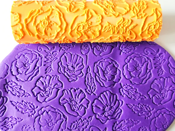Roulette à texture motif coquelicots