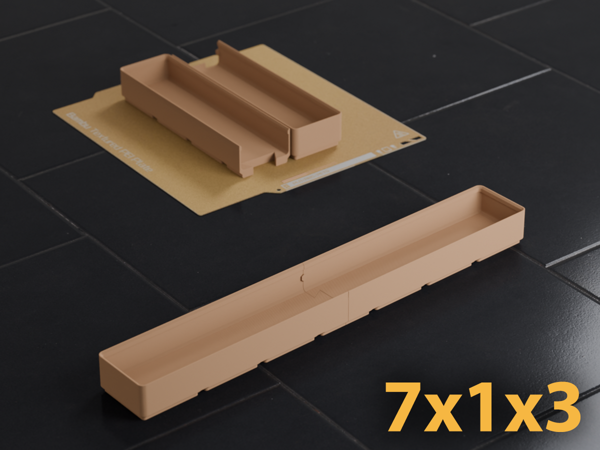 Gridfinity 7x1 Bin 3U A1 Mini Dovetail Split Fit