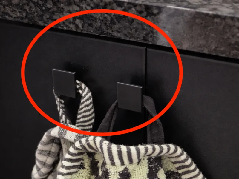 IKEA Kitchen Cabinet Door Hook, No Drill Towel