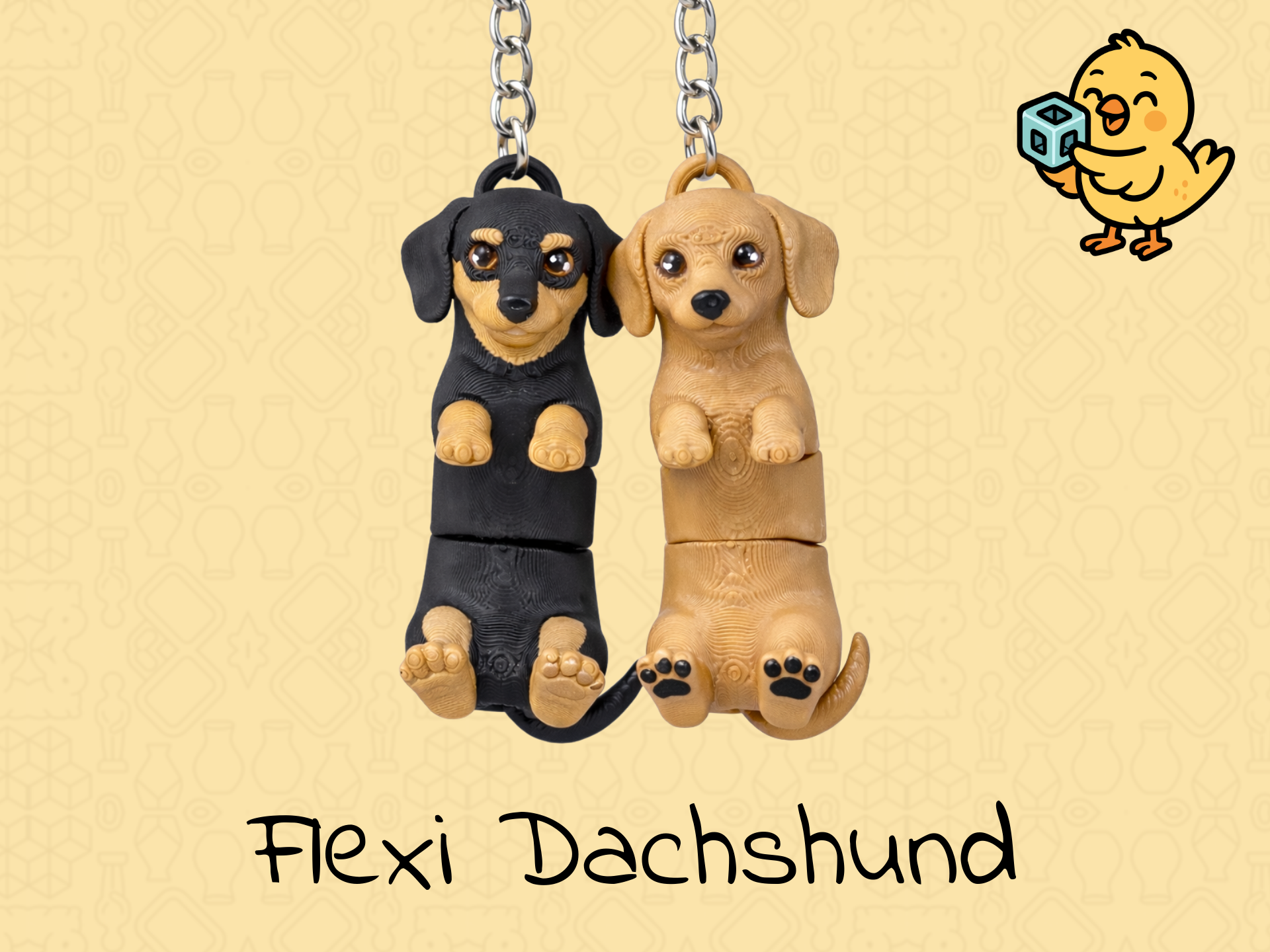 Dachshund Keychain – Articulated Flexi Dog