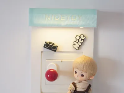 (Editable Text) Type 86 Switch Decoration NICETOY 3D Printed Smart Night Light PIR Sensor Switch Cover Healing Home Ornament