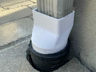 Downspout Adapter 2x3 inch into 4 inch drain pipe 