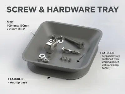 Screw and Hardware Tray 100mm x 100mm
