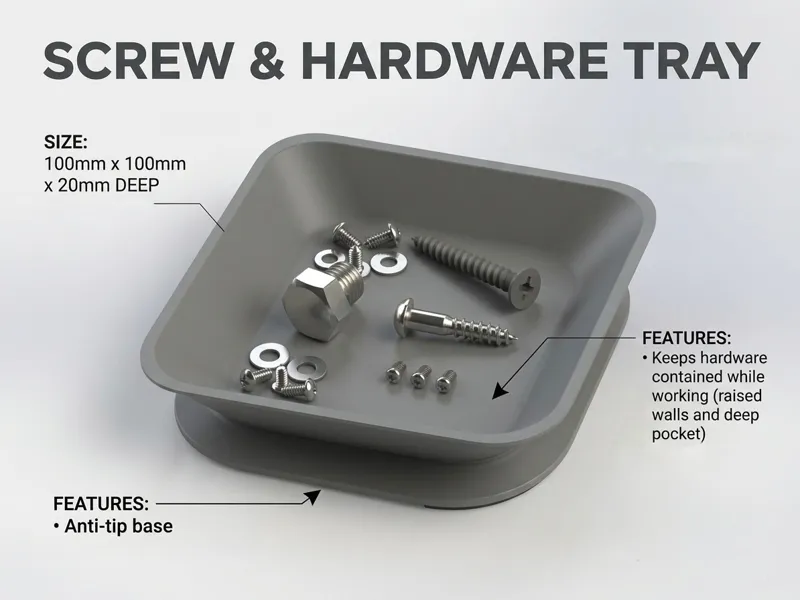 Screw and Hardware Tray 100mm x 100mm