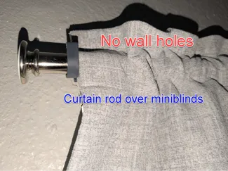 No wall holes curtain rod bracket