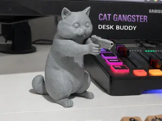 Desk Buddy Cat Gangster