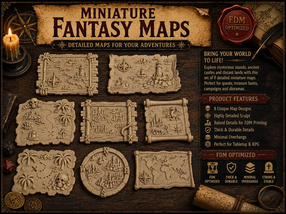 Figura decorativa: Miniature Fantasy Maps. Referencia del modelo original.