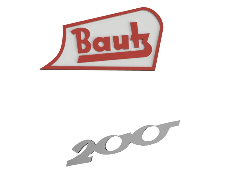 Bautz Oldtimer Schriftzug + 200 Schriftzug