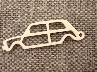 Mini Cooper outline keychain accessory